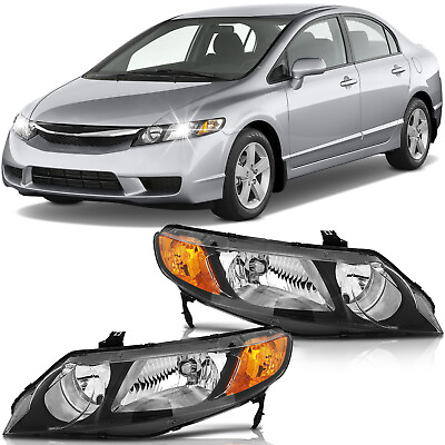 #ad For 2006 2011 Honda Civic Sedan 4Dr Headlights Assembly LeftRight Headlamps