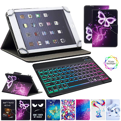 #ad For iPad 7th 8th 9th 10th Gen 10.2 10.9 Keyboard Universal Pattern PU Case Cover