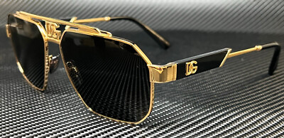 #ad DOLCE amp; GABBANA DG2294 02 87 Gold Dark Grey Men#x27;s 59 mm Sunglasses