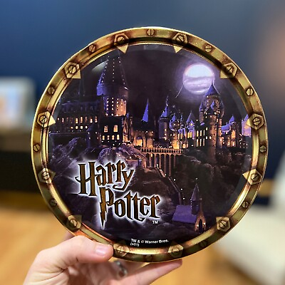 #ad Harry Potter Round Cookie Tin Hogwarts Danish Butter Cookies Empty
