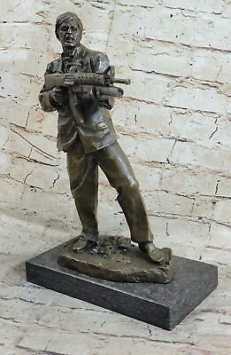 #ad Collector Edition Al Picino Scarface holding Automatic Gun Machine Bronze Statue $399.00