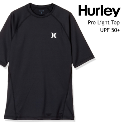 #ad Hurley Rashguard Pro Light Quick Dry UPF 50 Sun Swim Shirt Black size M L XL