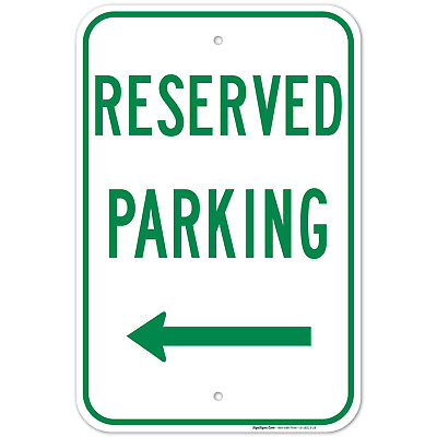 #ad Basic Reserved Parking Left Side In Green Sign Board