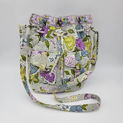 #ad Vera Bradley Drawstring Purse #x27;Watercolor#x27; Pattern Retired Floral Pouch Bag