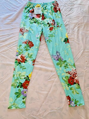#ad Lularoe Unicorn Vintage Leggings Plus Size TC OS Floral HTF Elastic Waistband $77.00