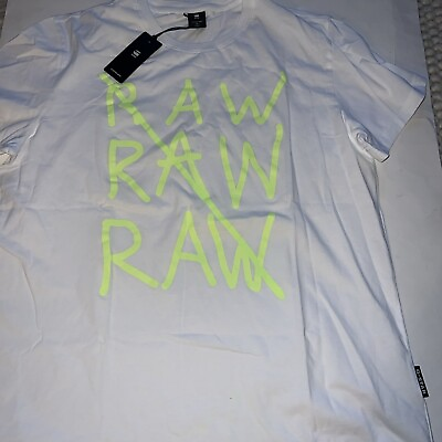#ad NWT G Star Raw Raw Raw R Men’s T Shirt White Sz XXL MSRP $65