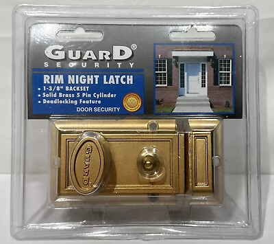 #ad Guard Security Rim Night Latch No. 202 Solid Brass Deadlock Brand New