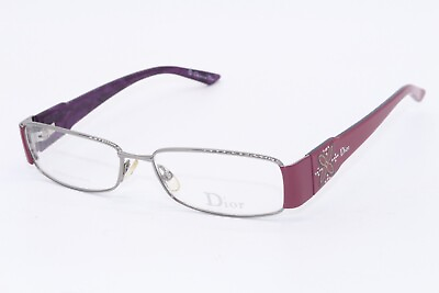 #ad NEW CHRISTIAN DIOR CD 3733 A8F SILVER PURPLE AUTHENTIC FRAMES EYEGLASSES 53 15