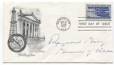 #ad Raymond D. Gary Signed FDC First Day Cover Autographed Signature Governor
