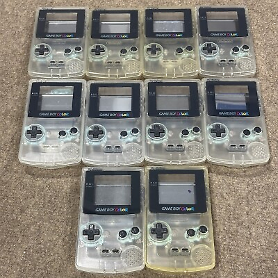 #ad Lot 10 Nintendo Game Boy Color Replacement Shell OEM Clear Buttons Screws Pads