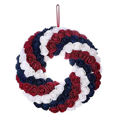#ad Decor Outdoor Patriotic Independence Wreath Porch Door Front Hanging 4th of July