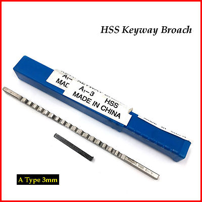#ad 3mm Keyway Broach A Push Type Cutter Cutting HSS Metric Size CNC Metalworking