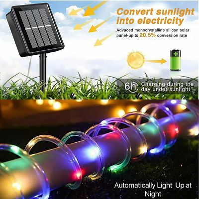 #ad Solar Powered 100LED String Light Outdoor Garden Path Yard Waterproof Decor Lamp
