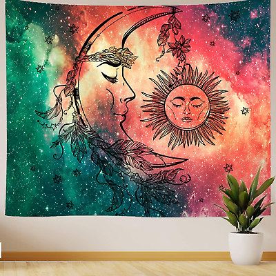 #ad Psychedelic Tapestry Wall Hanging Boho Mandala Tapestry Celestial Starry Sky W