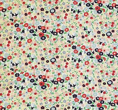 #ad Floral print with bright amp; happy small flowers 100% cotton fabric 58″ wide1 2 yd