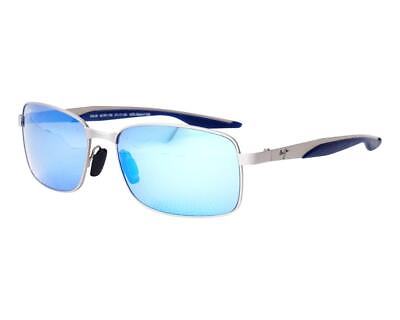 #ad Maui Jim SHOAL Polarized Sunglasses B797 17M Silver Blue Mirror Glass Display