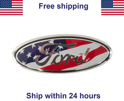 #ad 9 Inch Flag Emblem USA American Grill Oval For Ford F150 FRONT GRILLE TAILGATE