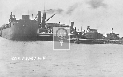 #ad Reliance Ferry No 4 amp; Tug Boats Manistique Michigan MI Reprint Postcard