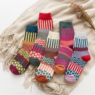 #ad Women Ladies Thick Winter Thermal Socks Warm Wool Nordic Novelty Sock New UK