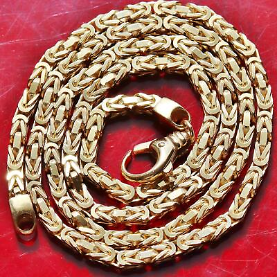 #ad 14k yellow gold necklace heavy Italian 23.62quot; byzantine link chain 51.0gr N3035A