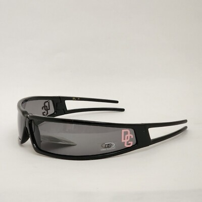 #ad Fashion Visor Sunglasses Black Frame with Pink Logo Item #DG20