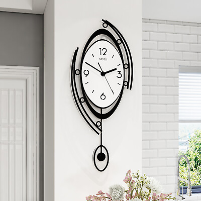 #ad Nordic 3D Creative Round Clocks Large Wall Clock Dining Room Home Decor USA