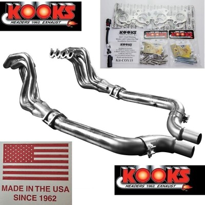 #ad 2#x27;#x27;x 3#x27;#x27; Kooks stainless steel long tube headers with O R mid pipe connections