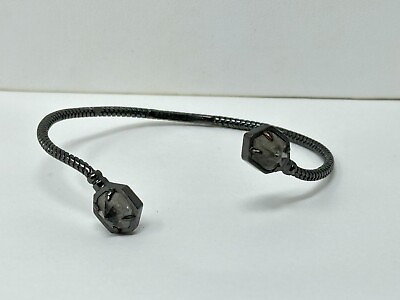 #ad KENDRA SCOTT Dark Gray Gemstone Twisted Dark Metal Cuff Bracelet