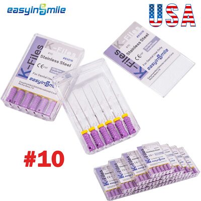 #ad 60pcs Dental Hand Use K Files 25mm Endodontic root canal K FILES #10 Endo files