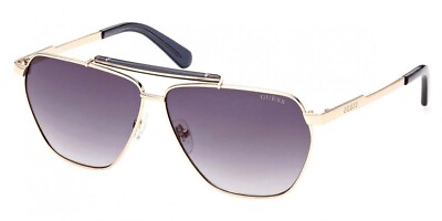 #ad New Guess GU00053 32B Gold Gradient Smoke Aviator Sunglasses Authentic
