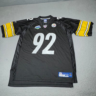 #ad Pittsburgh Steelers James Harrison Football Jersey Men Extra Large Black Reebok