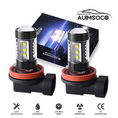 #ad 2Pcs LED Fog Driving Bulbs H11 Fog Light Xenon White 6000K High Power Lamp Combo