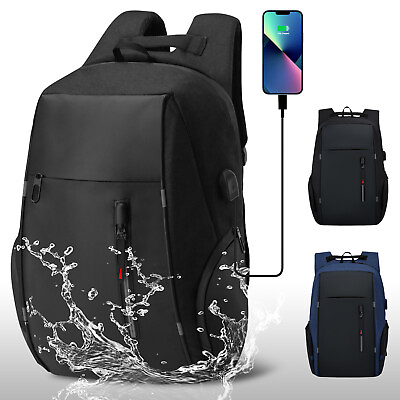 #ad Travel Laptop Backpack Anti Theft Water Resistant Backpacks W USB Charging Port