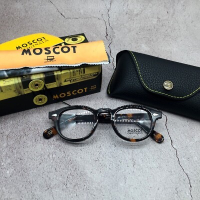 #ad MOSCOT LEMTOSH Glasses 49 24 140 COL. TORTOISE CE Lens CLEAR With Case