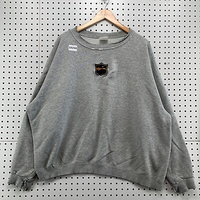 #ad VTG 90s Nike Crew Neck Sweatshirt Adult XL Gray Center Swoosh Embroidered Crest