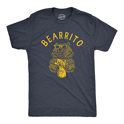 #ad Mens Bearrito T Shirt Funny Sarcastic Bear Burrito Mexican Food Tee For Guys