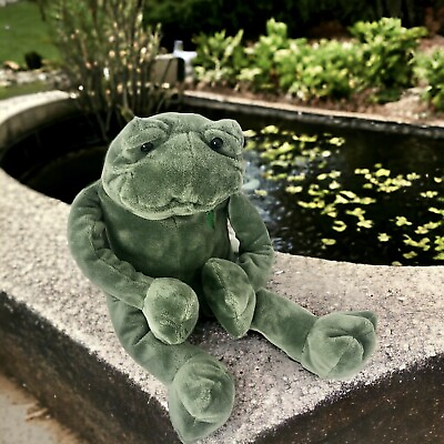 #ad Portland Plush Frankie Lee Frog 14” Stuffed Green Toy 2019 Very Good Condition