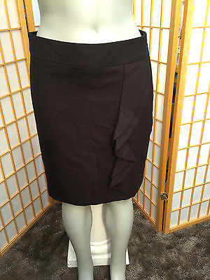 #ad women skirt The Limited Brown Knee Length Ruffle Pencil Skirt Womens Size 4