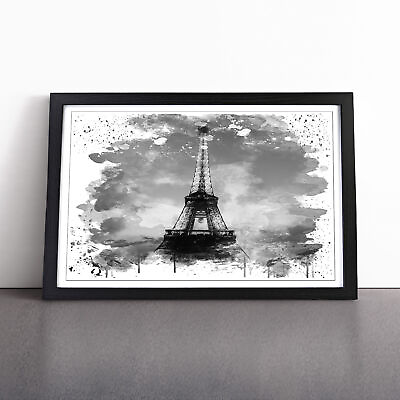 #ad Eiffel Tower Paris France 2 V3 Wall Art Print Framed Canvas Picture Poster Decor