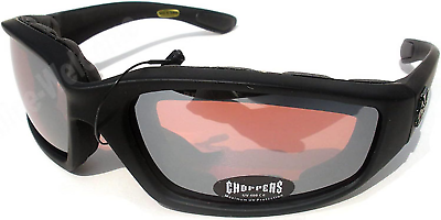 #ad Night Driving Riding Padded Motorcycle Glasses 011 Black Frame with Yellow Lense