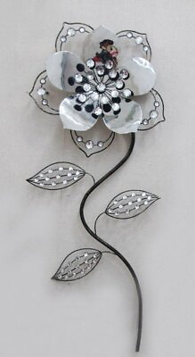 #ad TWG Modern Wall Sculptures: Stem Flowers Crystal Rose