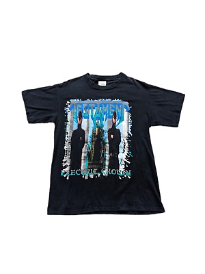 #ad Vintage Testament Electric Crown Black 1992 Tour T Shirt Brockum Large 90s Metal