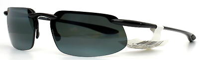 #ad MAUI JIM Kanaha MJ409 02 GLS Black Mens Wrap Polarized Sunglasses 61 15 130
