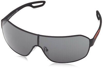 #ad Prada Linea Rossa Men#x27;s 0PS 52QS Black Rubber Grey sunglasses