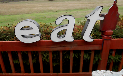 #ad Commercial Restaurant Sign quot;EATquot; Large Letters Ready for Lights Metal Plexiglas