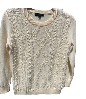 #ad JCrew cable sweater ivory XS