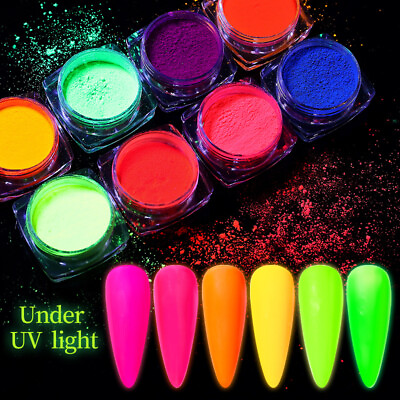 #ad Fluorescent Pigment Neon Dust Luminous Nail Glitter Nail Powder Nail Art Beauty#