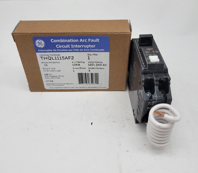 #ad GE THQL1115AF2 Plug In ARC Fault Circuit Breaker 15A 120 240V 1P THQL 15 Amp NOS
