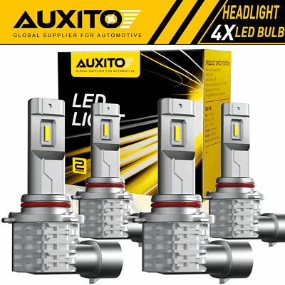 #ad 4x AUXITO 9005 9006 LED Headlight Bulbs High Low Beam Kit Extremely White M4 EOA