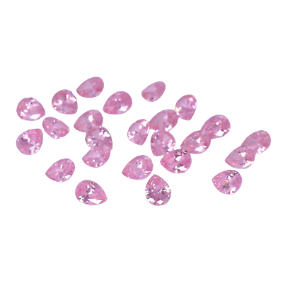#ad Lab Created Classic Zirconia Diamond 24 Ct 25 Pc Pink Pear Lot for Bracelet